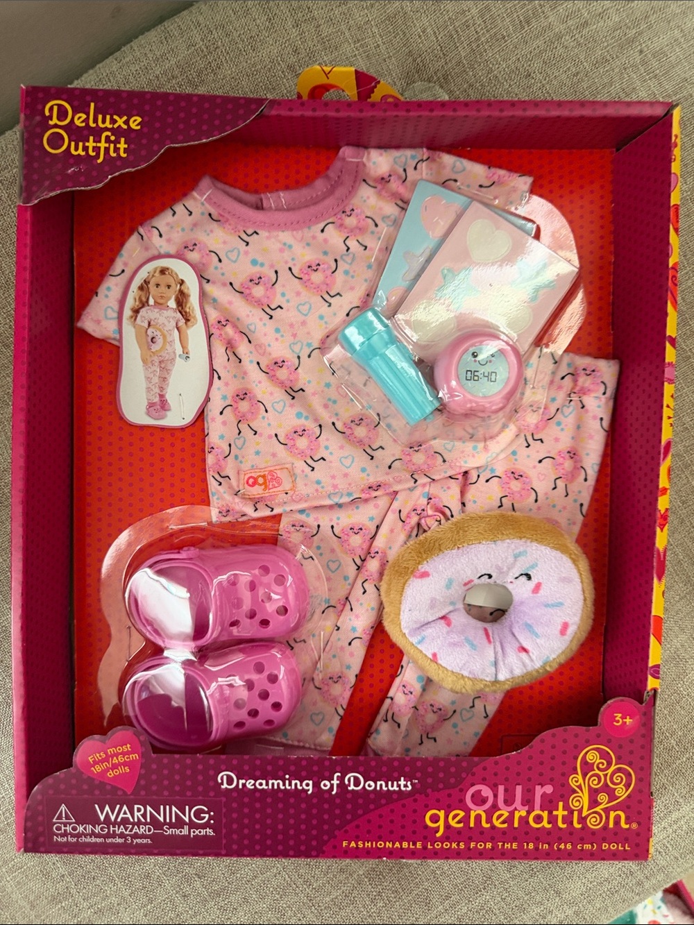 Our Generation Dreaming of Donuts Pink Pajama Set for 18-inch Dolls